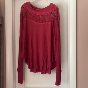 Free People Lace Accent Henley